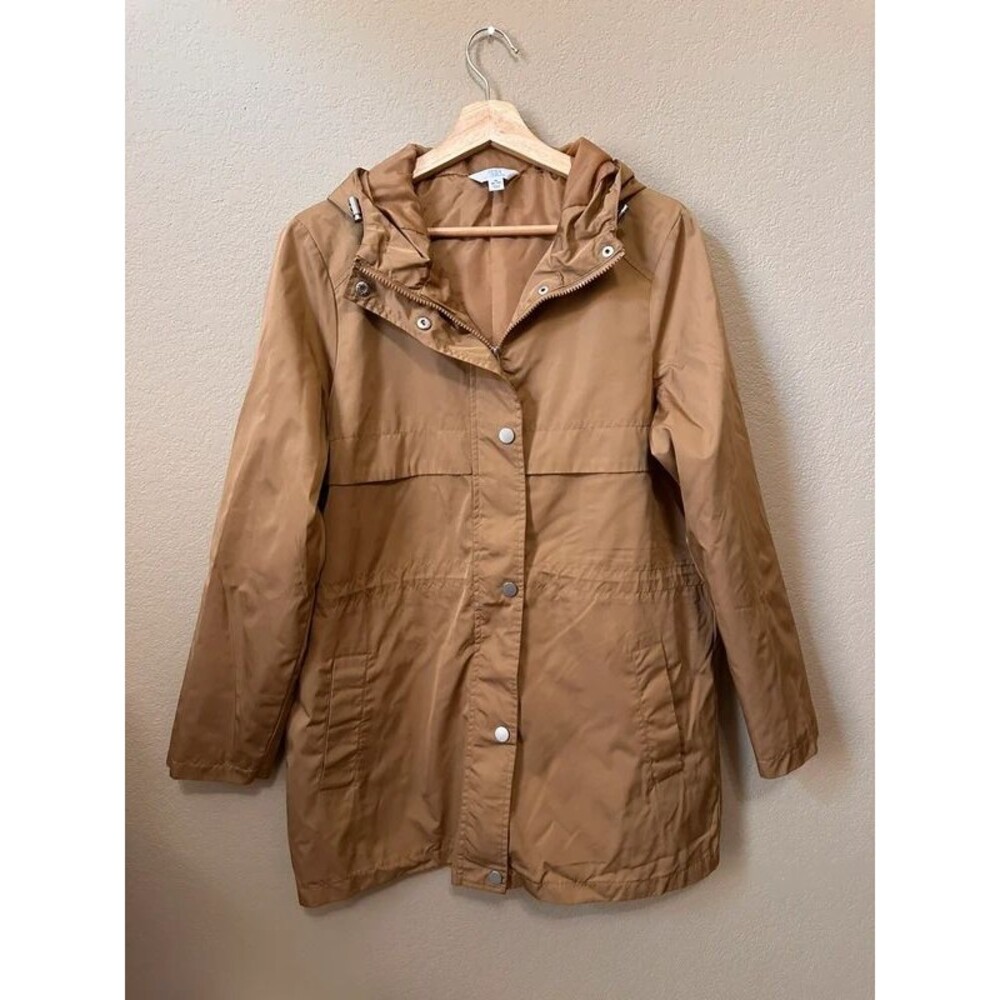 Beige Raincoat with Silver Hardware - Size M